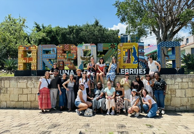 Group picture of LMU students standing outdoors in Oaxaca Mexico